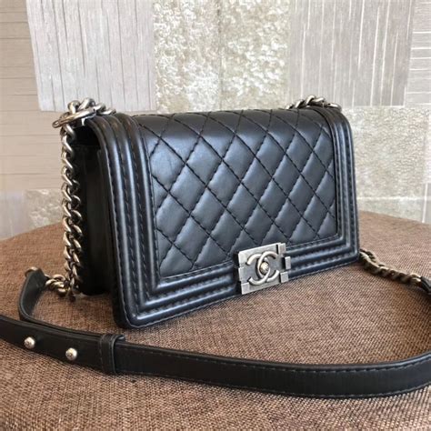 chanel le boy grained calfskin|Chanel Grained Calfskin Quilted New Medium Boy Flap Black.